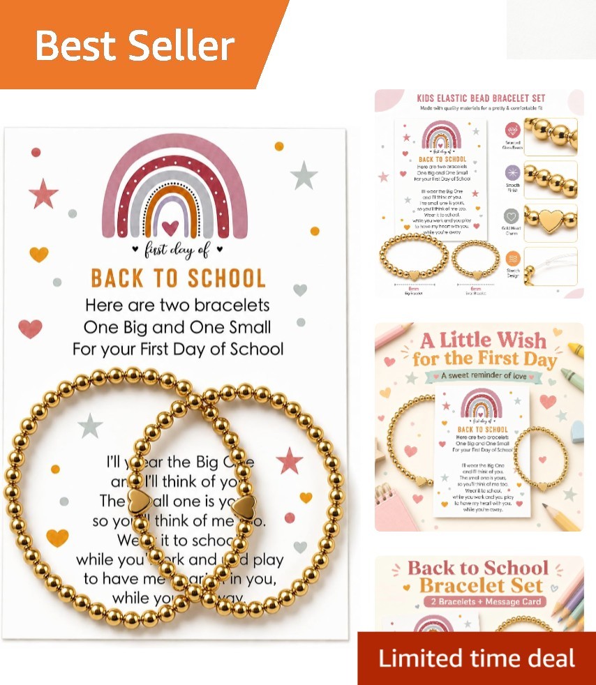 Sweet Heart Charm Bracelets for Kids & Moms – Perfect First Day of School Gift