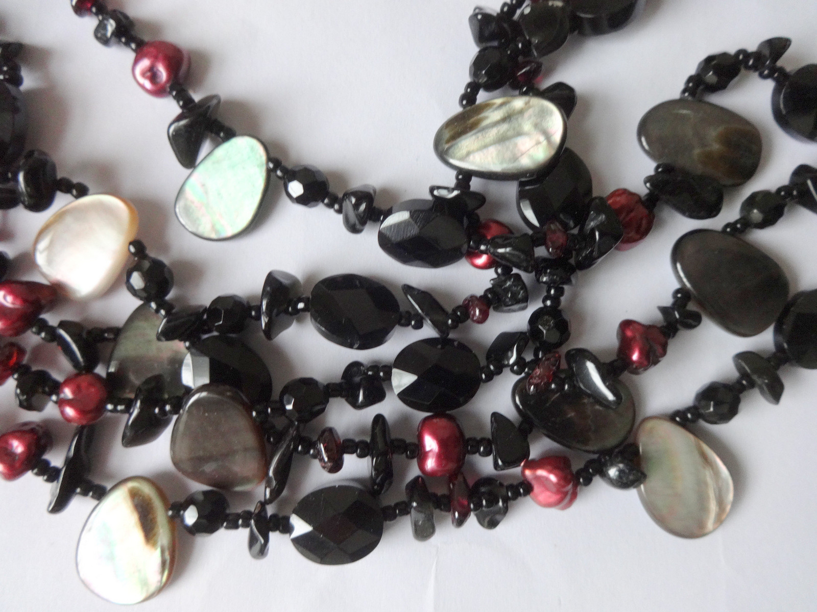 Multi Strand Pearl and Gemstone Necklace