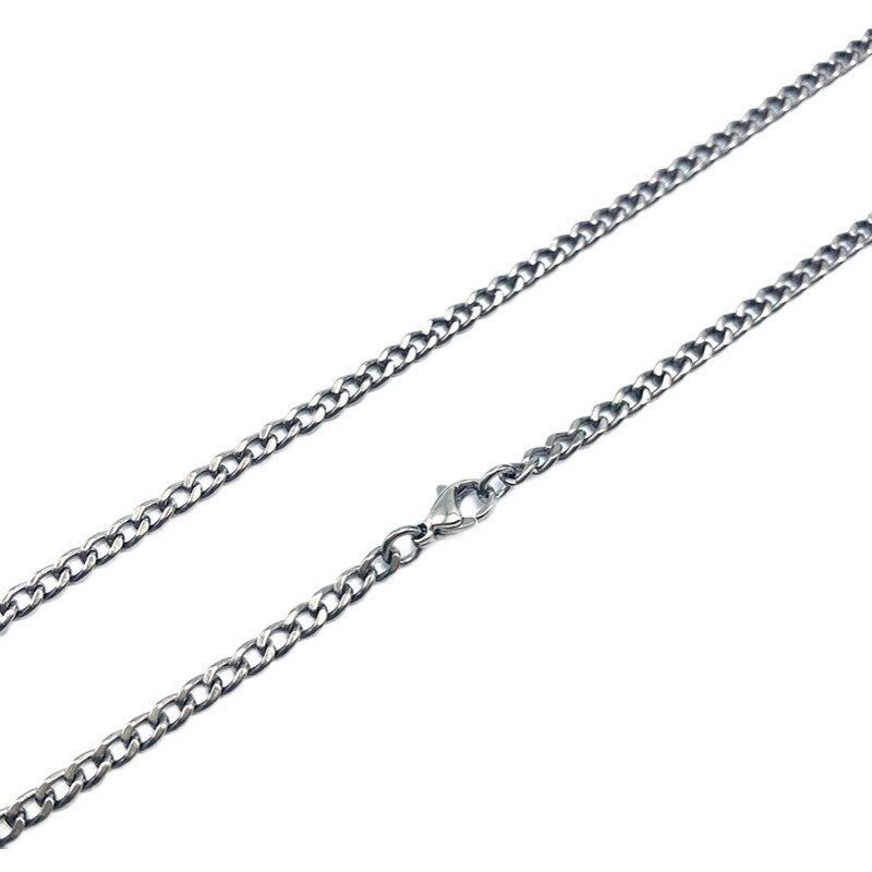 Pure Titanium Anti-allergy Necklace 2.2mm 3.5mm 5.5mm Curb Chain 22” 24” 26”