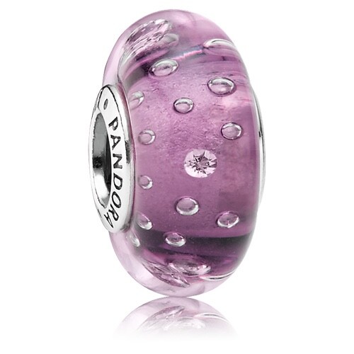 PANDORA Purple Effervescence Glass Murano Charm 791616CZ
