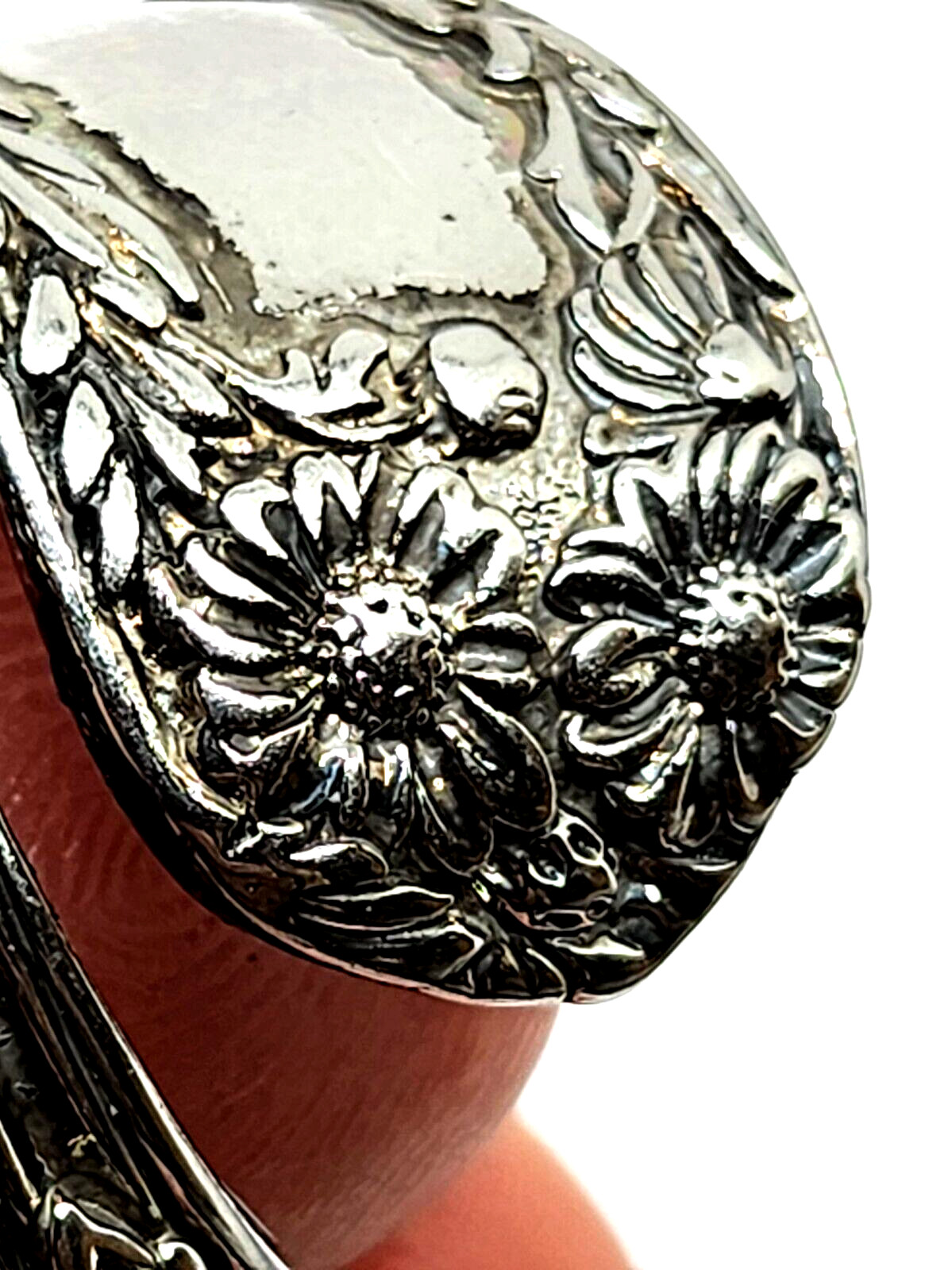 Daisy Flower Ring Spoon Wrap Round Adjustable s925 Silver Ring Metal Jewellery