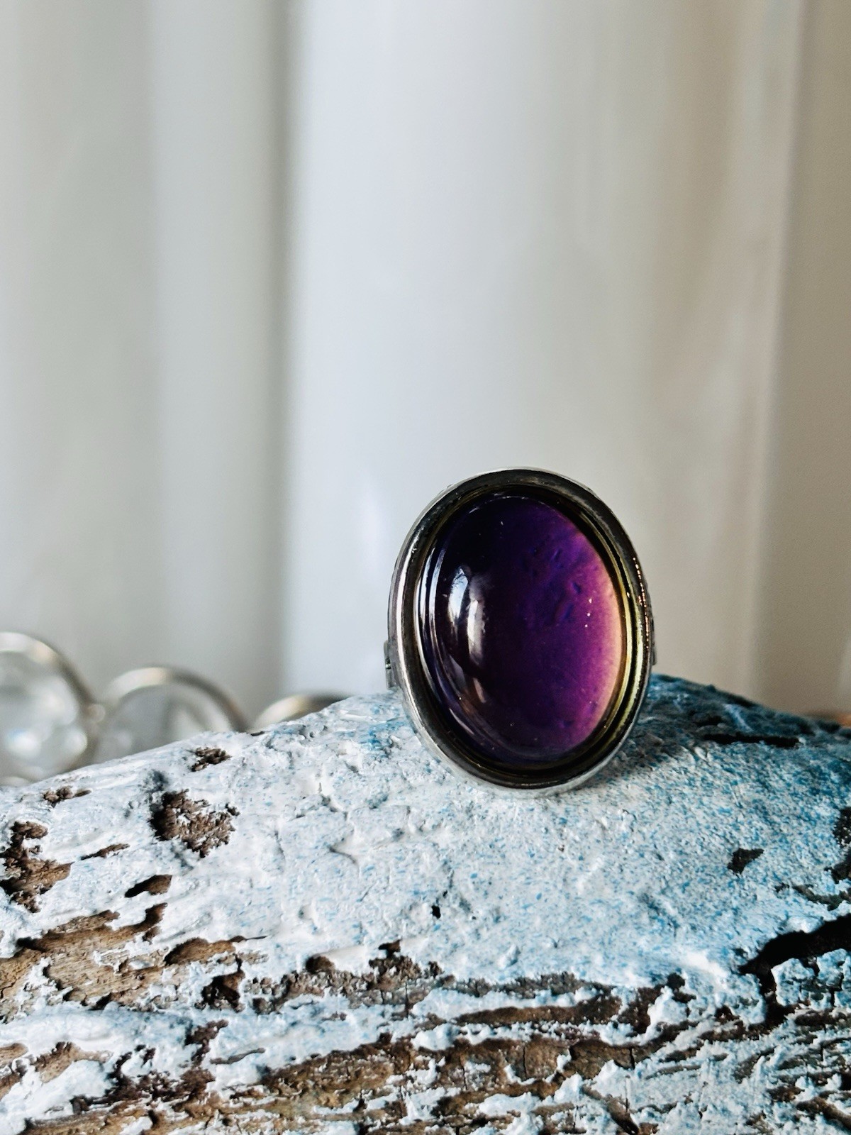 Adjustable Oval Mood Ring Multi Color Ring Anillo De Humor Fashion Jewelry