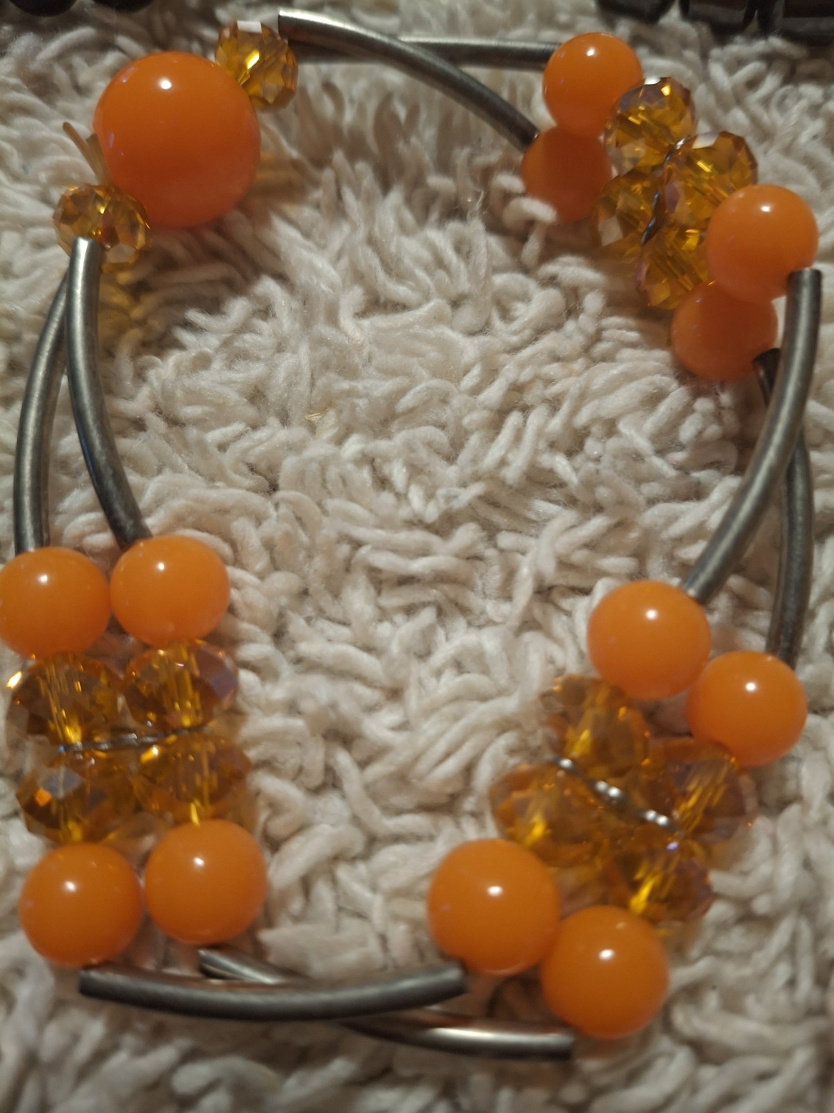 3 Bracelets – Orange/Orange Grey & Grey.