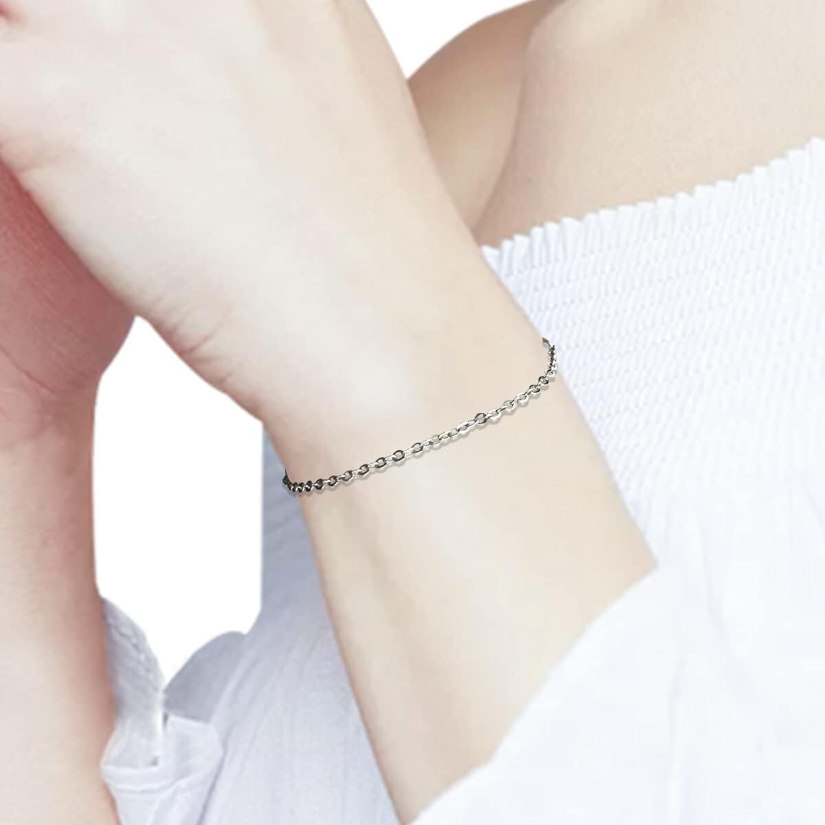 3 Pieces 925 Sterling Silver Necklace Extenders Necklace Extension Chain ​For