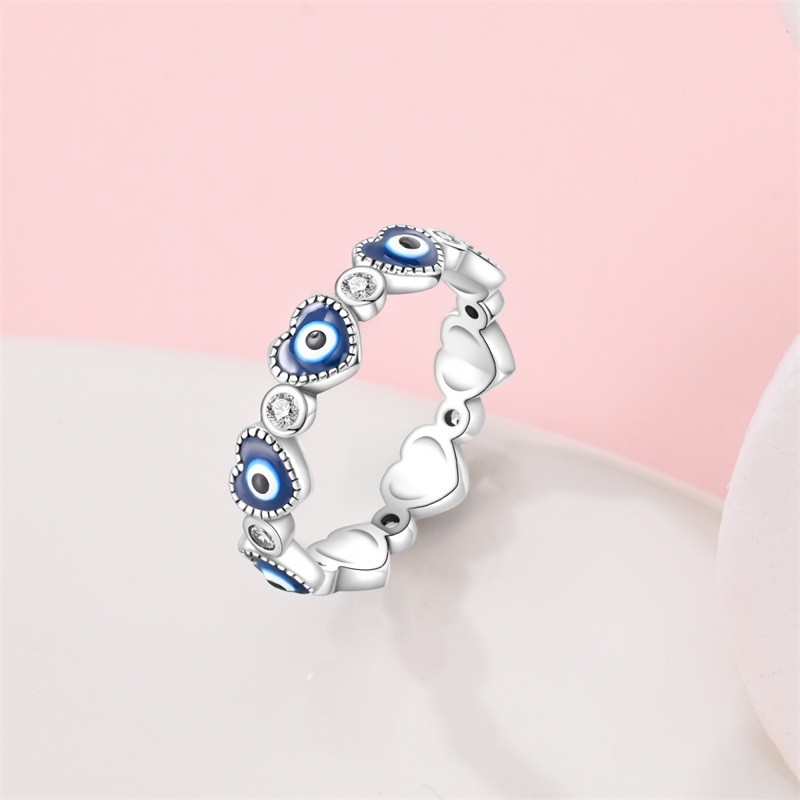 KUNSIR 925 Sterling Silver Evil Eye Rings For Women – Elegant Rings 5A CZ Dainty