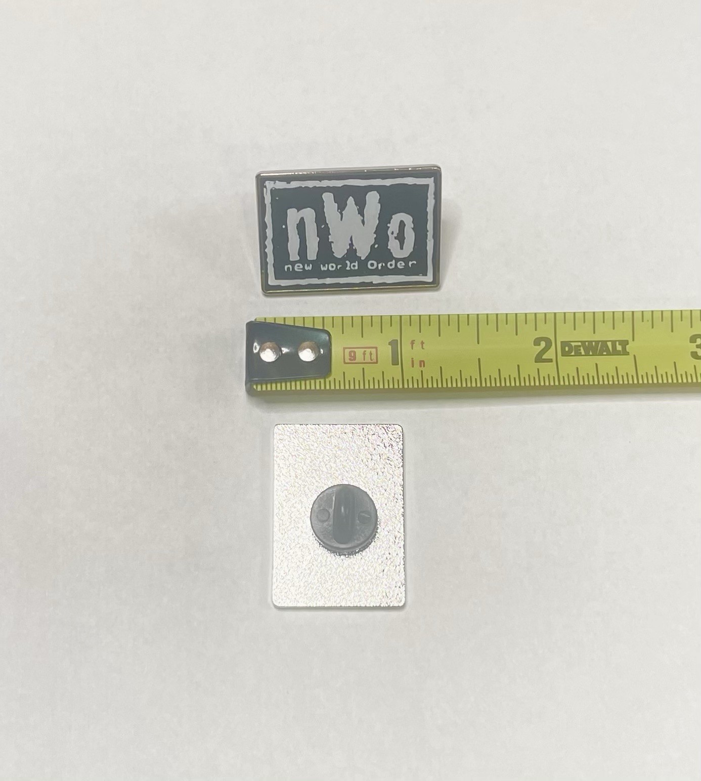 NWO Wrestling Style 1pc Pin With Rubber Back New World Order Pin FREE SHIPPING