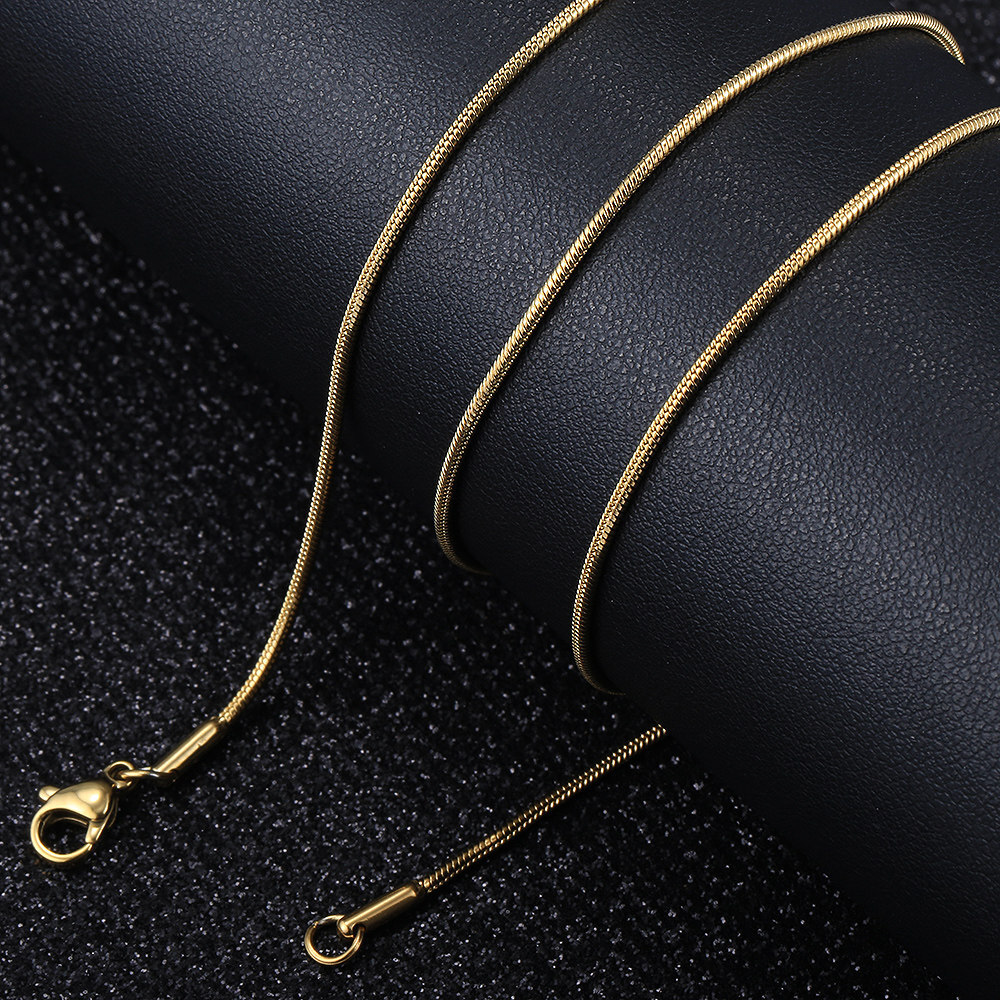0.9mm-2.0mm Silver/Gold Plated Stainless Steel Herringbone Snake Chain Necklace