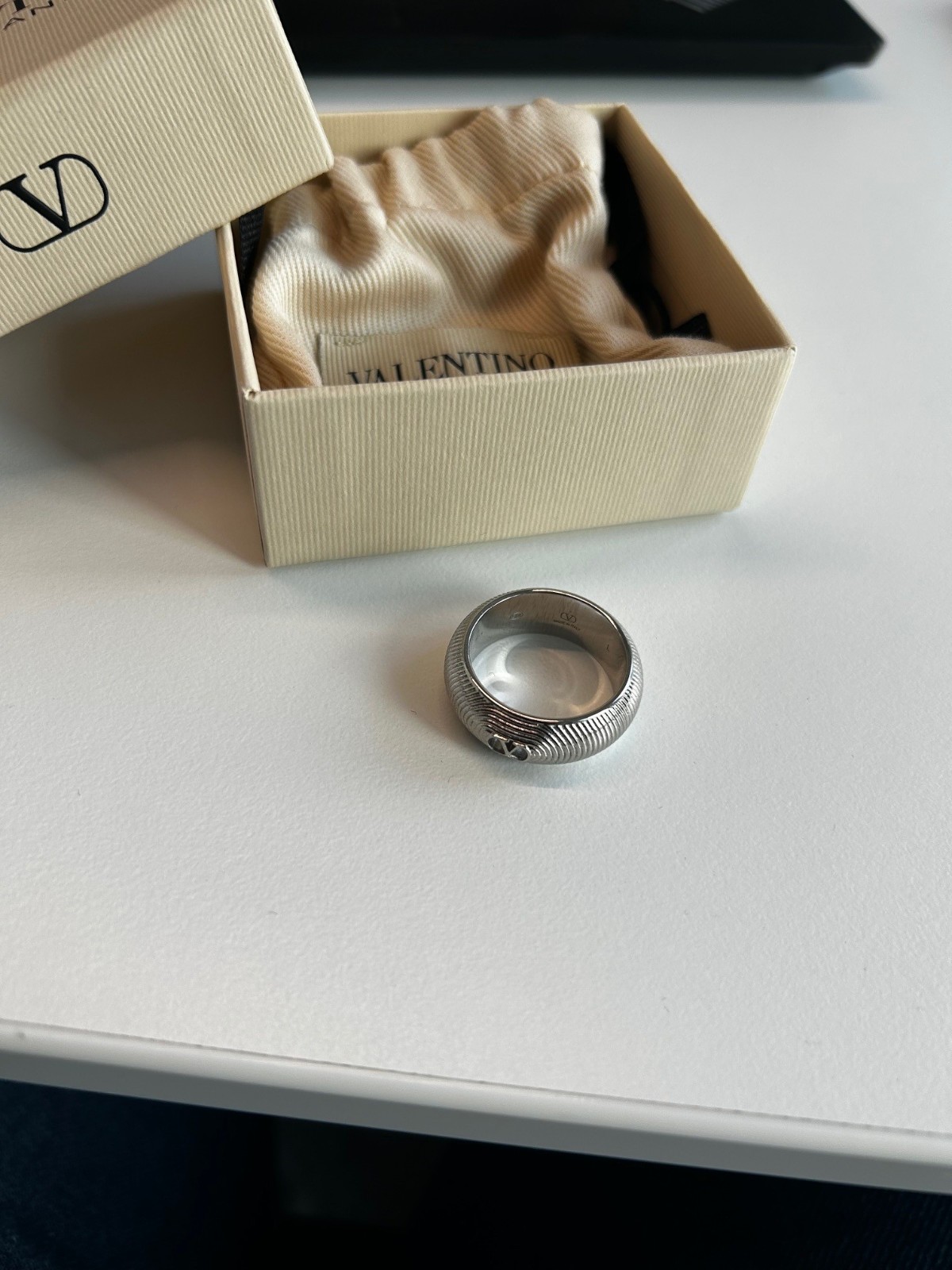 VALENTINO GARAVANI SILVER RING MAN L