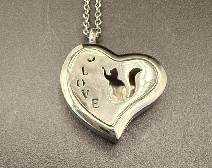 Aroma Diffuser Gem Magnetic Locket Necklance Kitty Cat Love Butterfly
