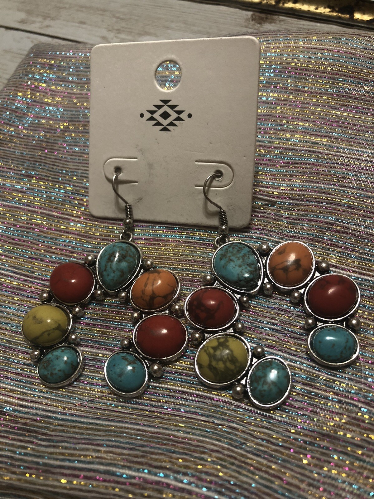 gorgeous huge enhanced natural Multi Color Crackle stone squash blossom necklace