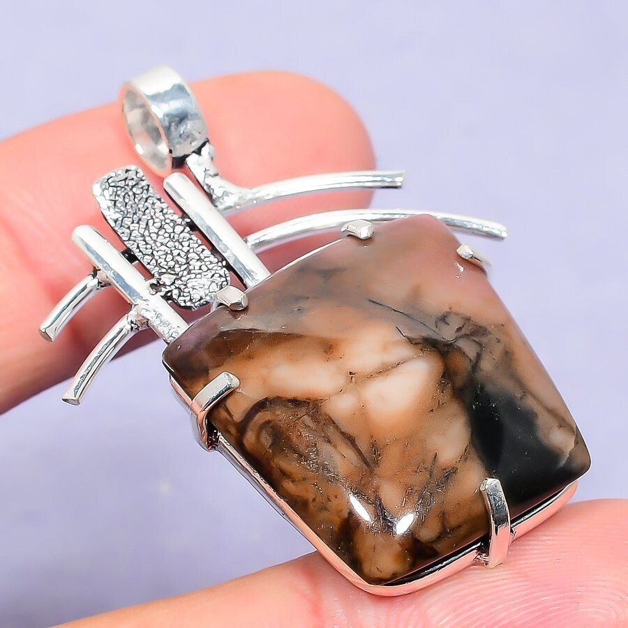 Women Day Sale Silverleaf Jasper Jewelry Silver Mom Gift Natural Pendant 1.85″
