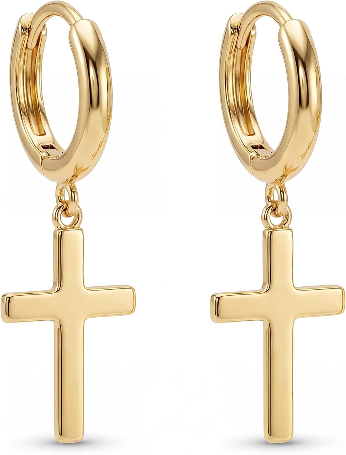 Women Earrings Gold Huggie Hoop Dangle Drop 14K Gold Plated Small Simple Hypoall