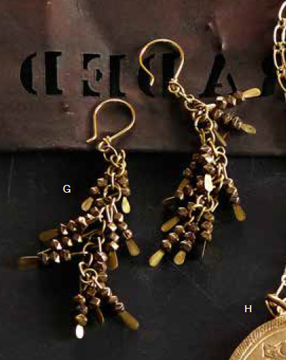 Brass Dhokra Bead Chandelier Earrings – Tribal Artisan Drop – 3⅛”