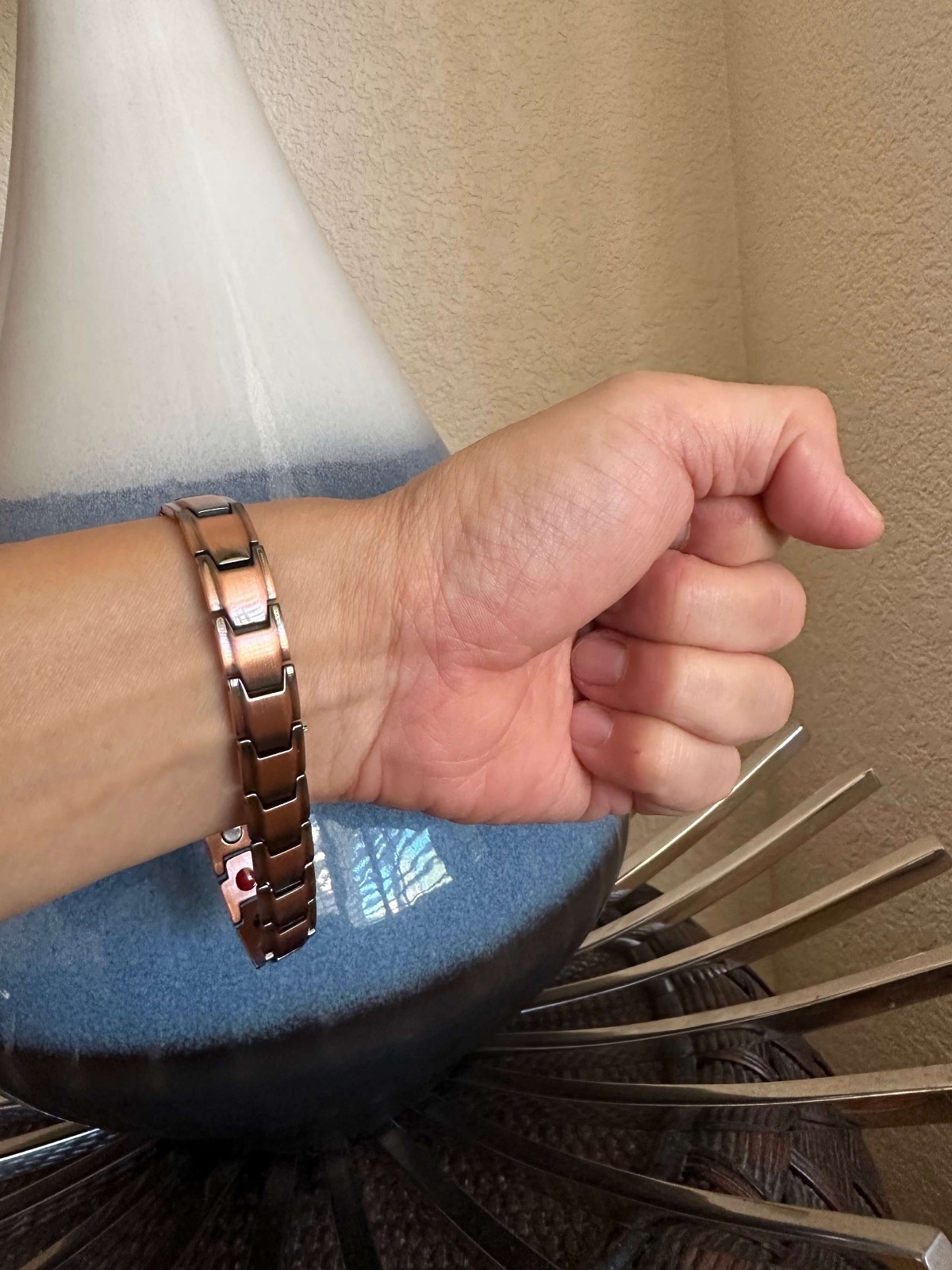 Gorgeous Pure Copper Magnetic Bracelet Enhance Balance Energy Power Calm Joy