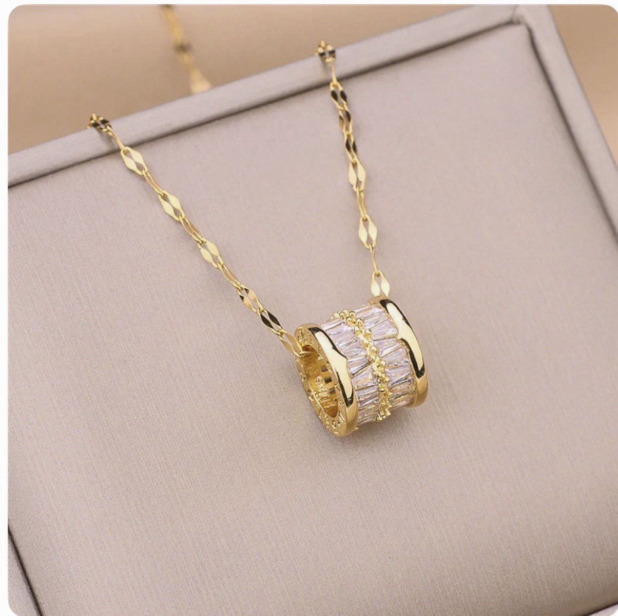 Cartoon Style Geometric Titanium Steel Plated Necklace With Round Bead Chain
