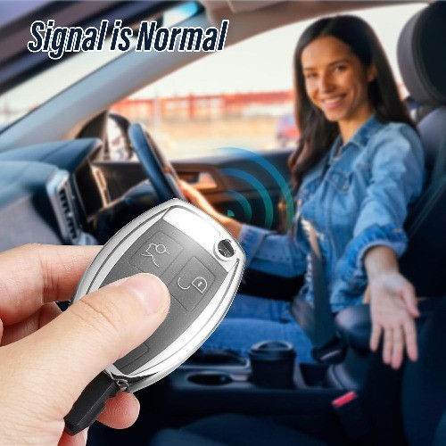Soft TPU Key Fob Cover Case for Mercedes A C E G S Class CLA GL/ Color: Silver