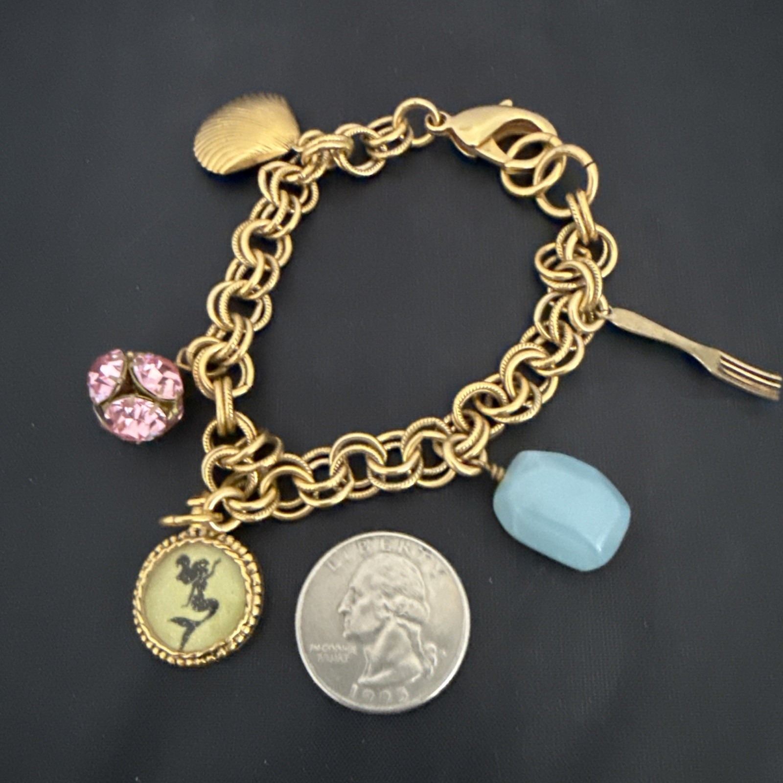Vintage MAXIMAL ART John Wind Charm Bracelet Disney Ariel The Little Mermaid