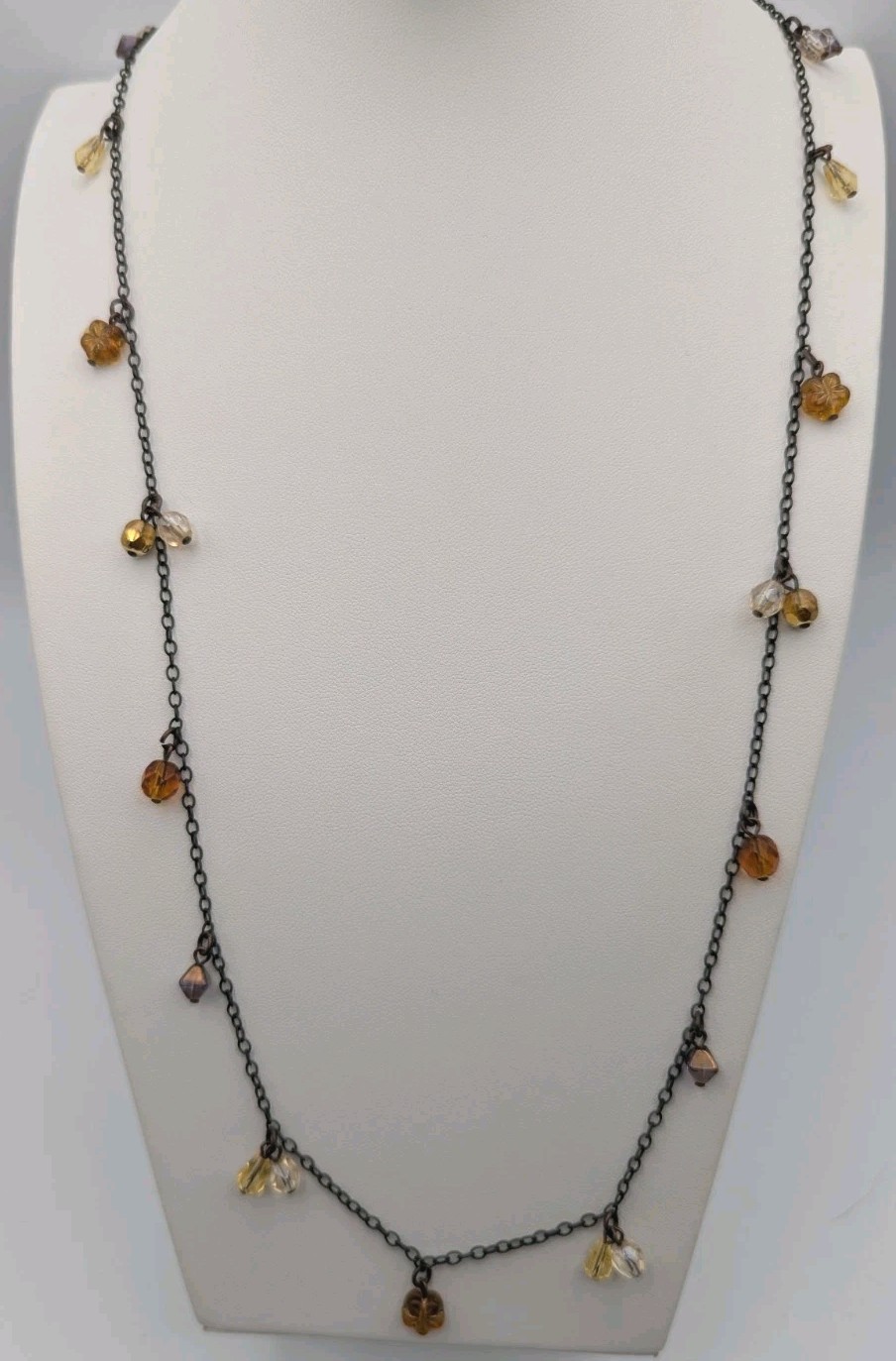 Handmade 27 Inch Beaded Necklace Earth Tones