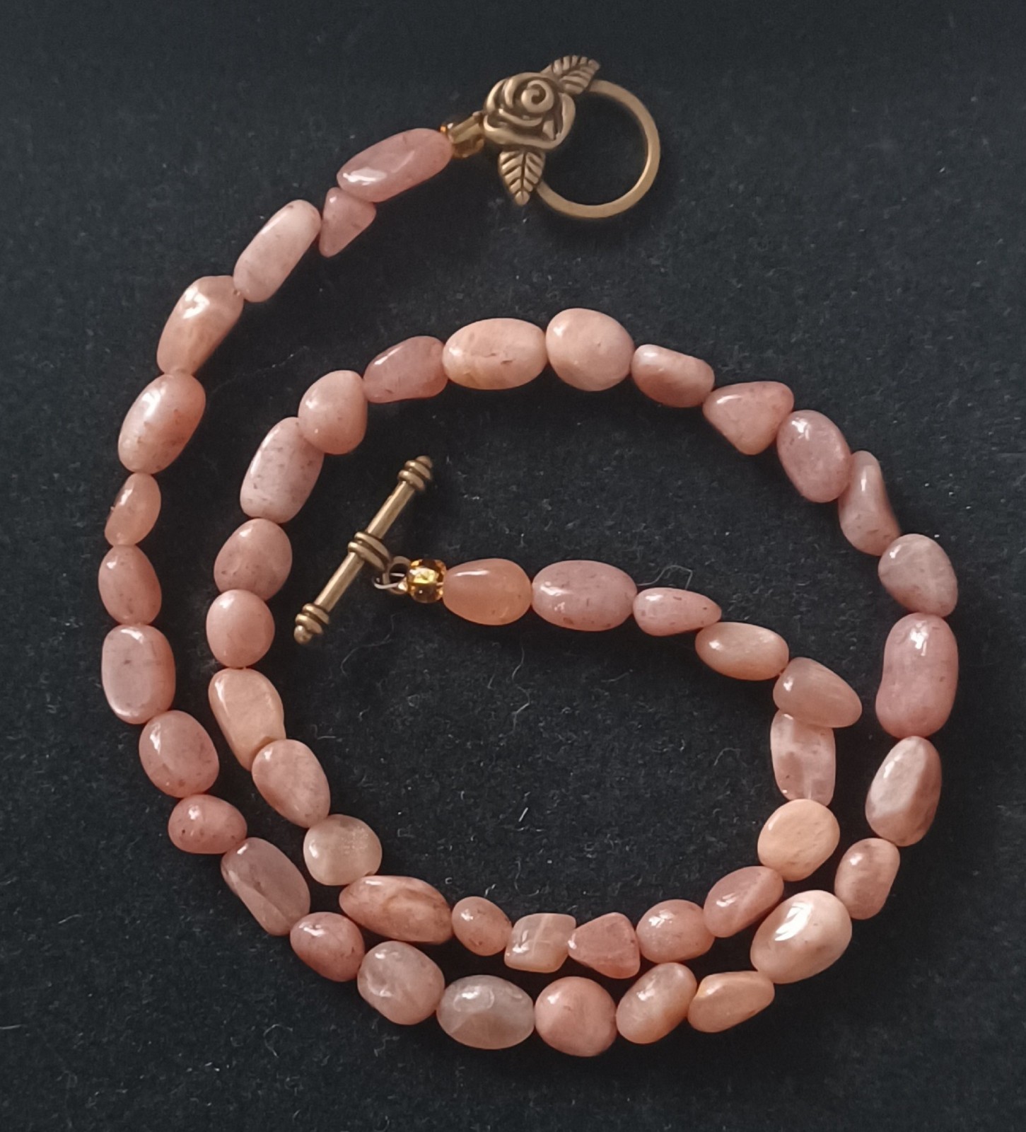 Classic gemstone Sunstone chakra necklace 16″ (41 cm) Sacral Chakra handmade
