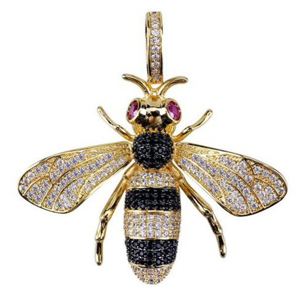 Honey Bee pendant Necklace Yellow Gold Tone Beautiful Gift with Chain