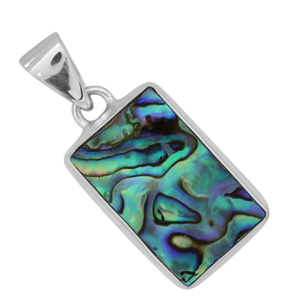 Natural Copper Abalone Shell 925 Silver Plated Pendant Jewelry WP99-10053