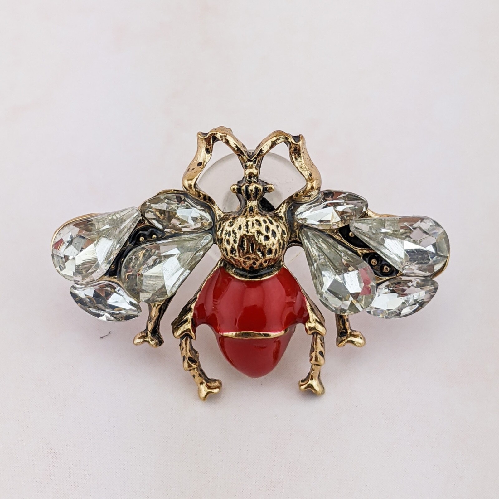 Large Bee & Rhinestone Nickle free Earrings Jewelry Oddities Curiosities