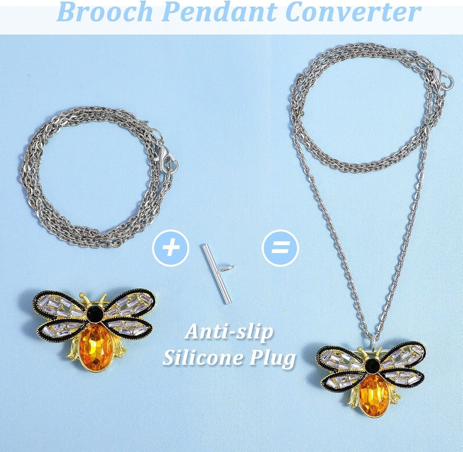12Pcs 3 Sizes Pin to Pendant Converter Brass Brooch Pendant Converters Golden an