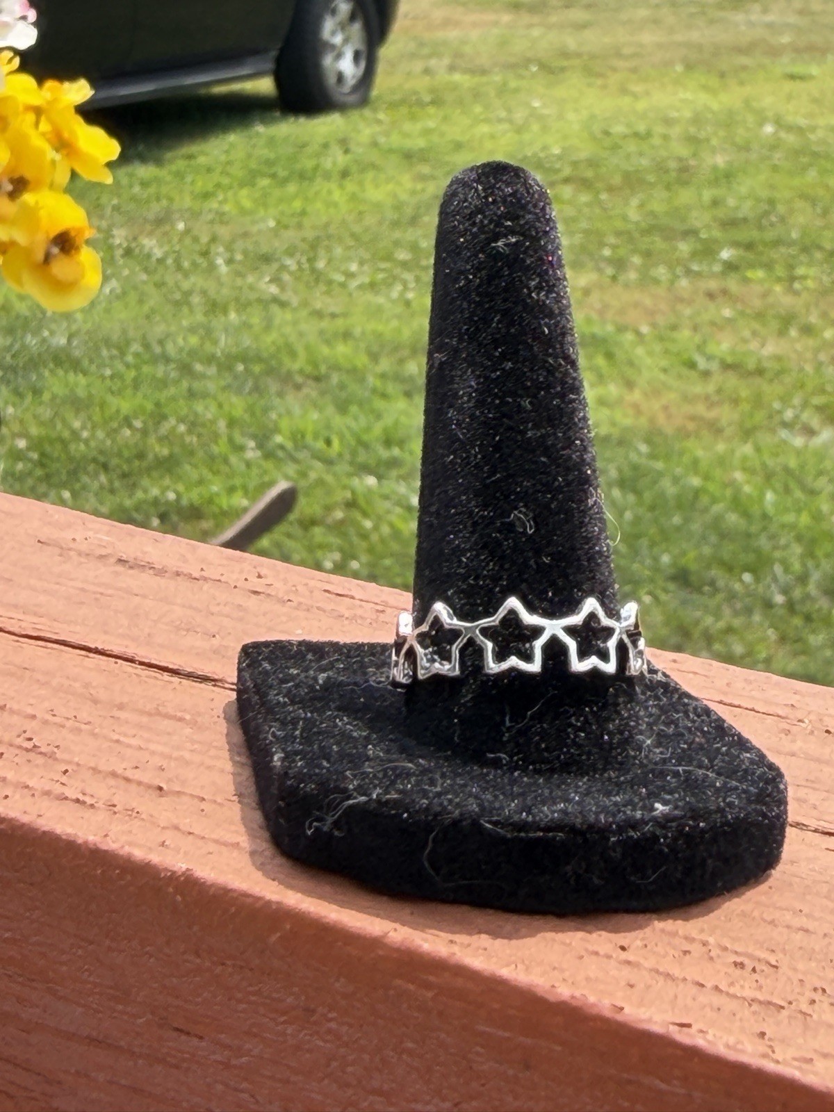 Silver Tone Stars Band Ring Size 9 Star Shape Metal No Stone 0 Gemstones