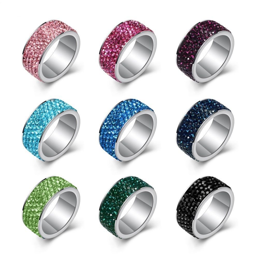 316L High Quality Cubic Zirconia Stainless Steel Ring Fashion Jewelry