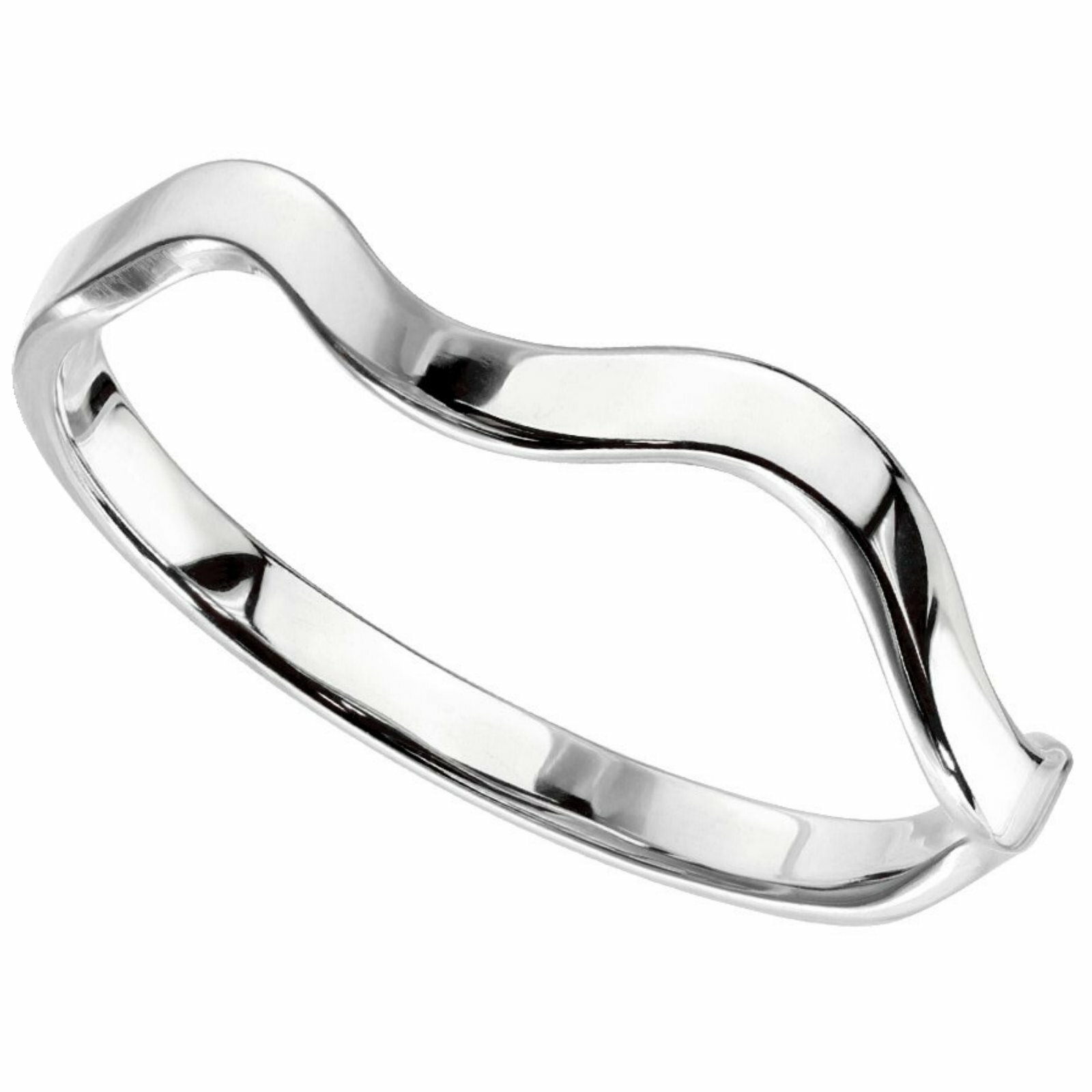 Elemental Wave Ring Womens Stainless Steel Stackable Band Minimalist Jewelry