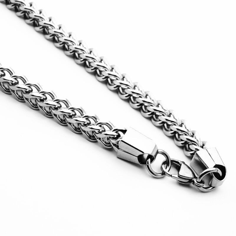 2.5-8mm Man Woman Stainless Steel Wheat Braided Foxtail Franco Chain Link Jewelr