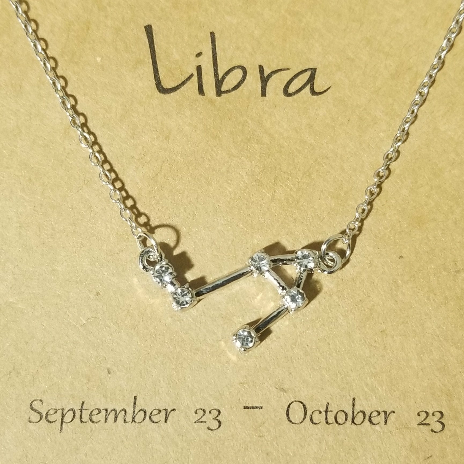 N011 Silver Tone Trendy Shiny Star Zodiac Sign 12 Constellation Pendant Necklace