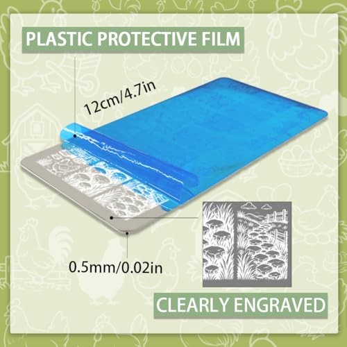 3pcs Chickens Ducks Nail Stamp Plate Farm Theme Print Art Template Stainless