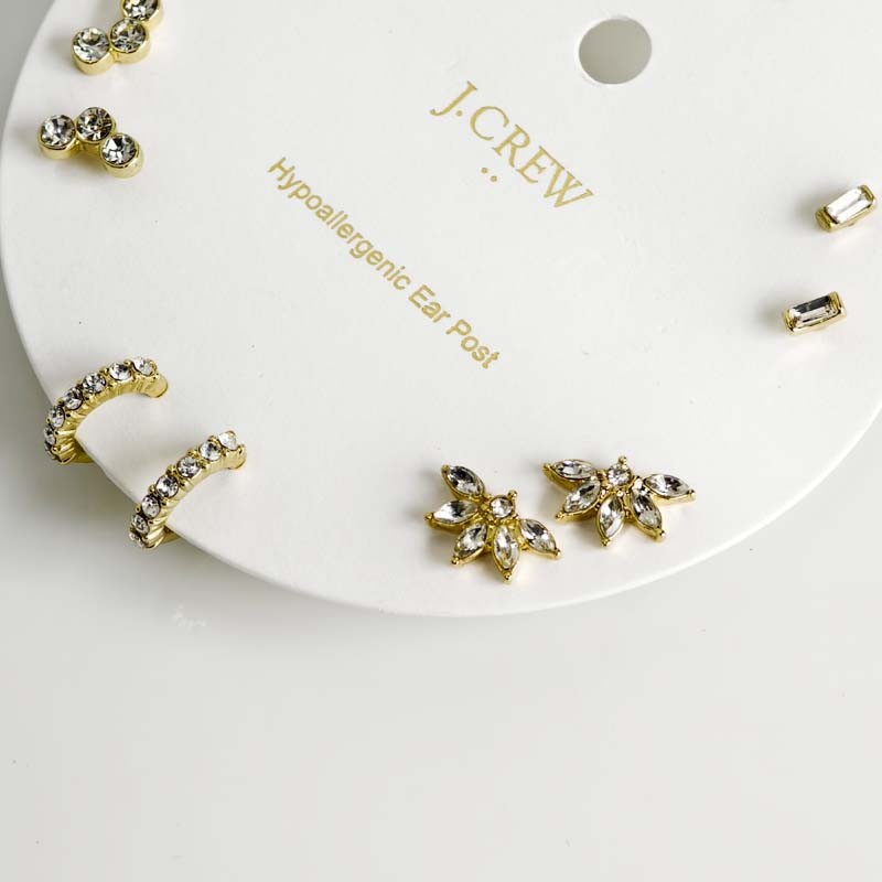 6Pairs Jcrew Small Hoop Stud Earrings Chic Women Party Vacation Jewelry Gift