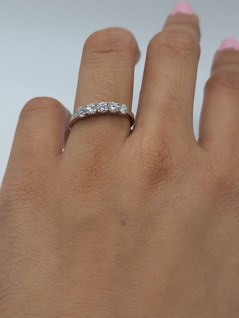 0.50 ct round Cut lab grown Band Wedding Ring 14K white Gold Plated