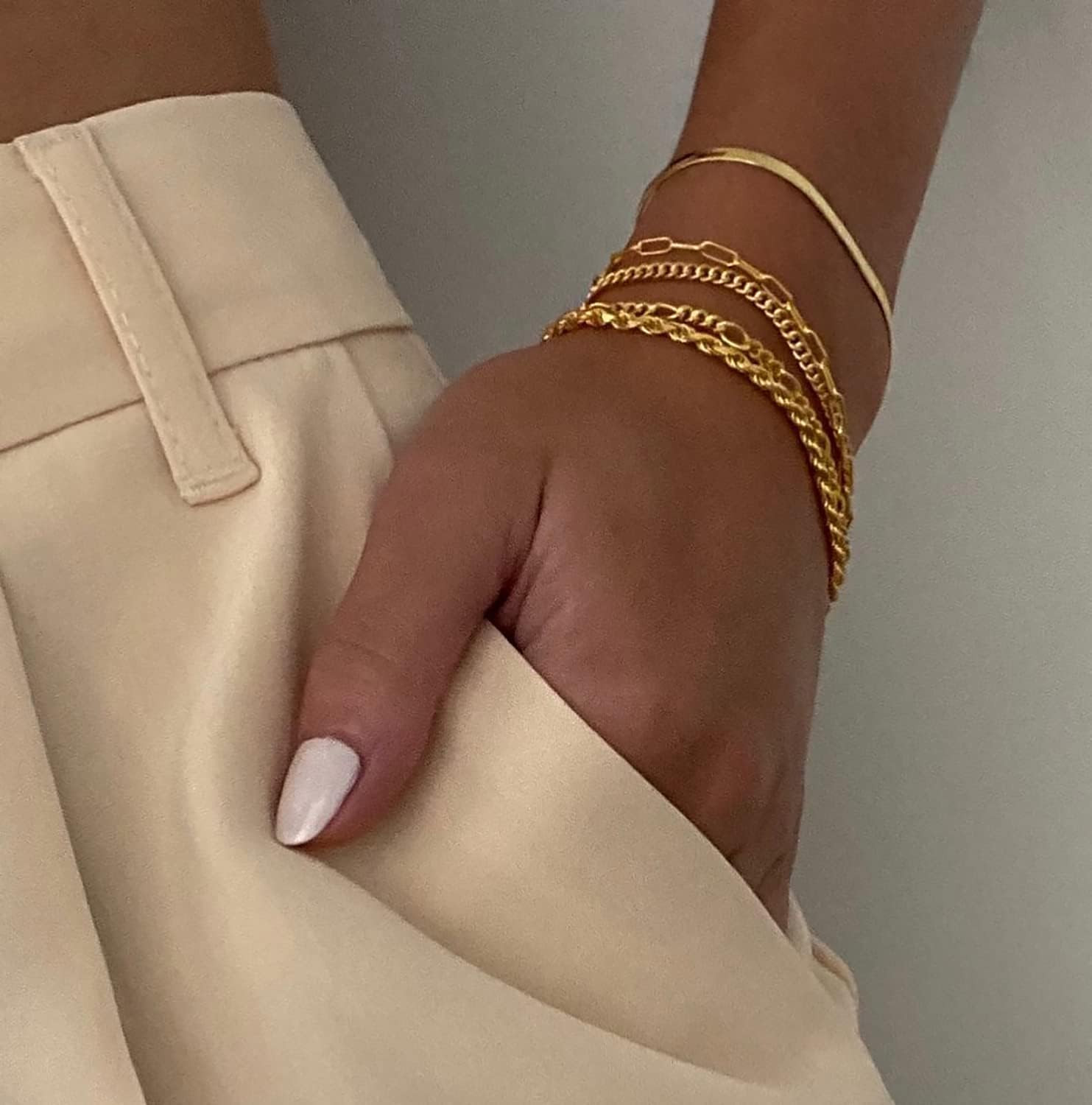 14K Gold Plated Bracelets for Women, Jewelry Sets Cute Tennis Beaded Bracelets C