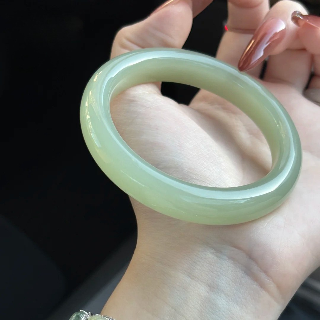 Natural Dongling Jade Bracelet Spinach Green Dongling Jade Green Bracelet