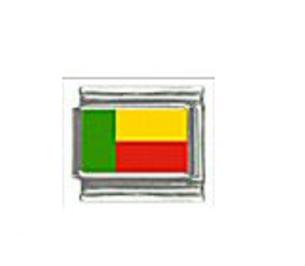 Benin flag photo enamel Italian charm – fits 9mm Italian Charm bracelets