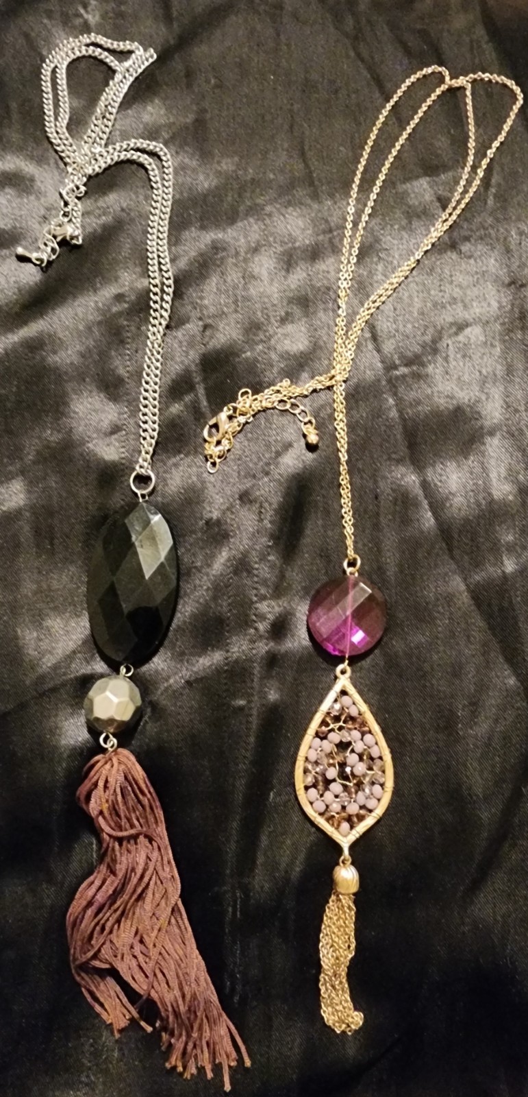 Lot Of Two Jewel Tassle Necklaces