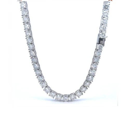 MOISSANITE 925 Sterling Silver Tennis 3mm 20″ chain Passes Tester