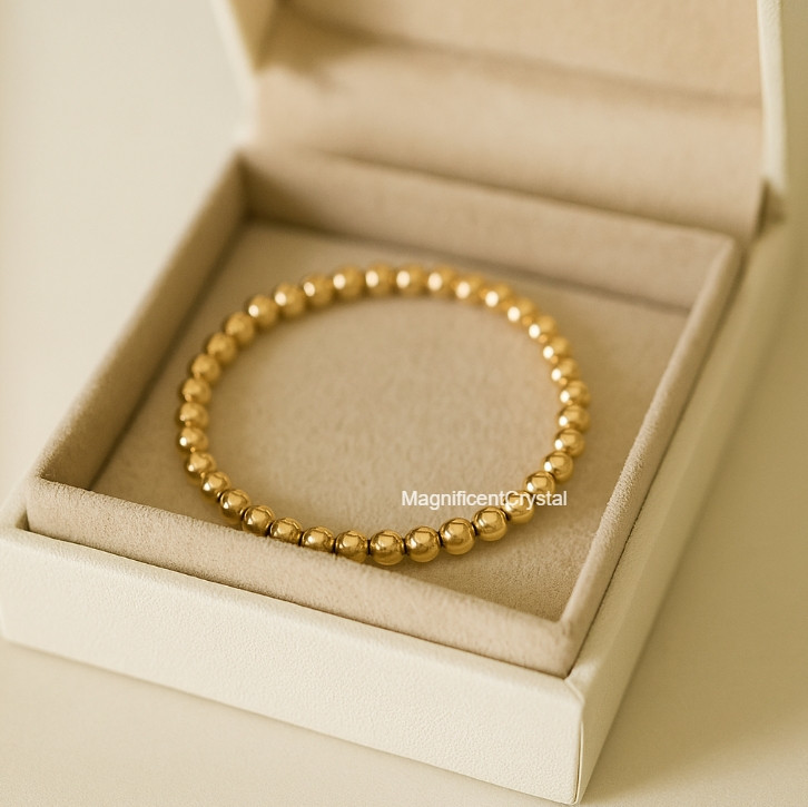 2PCS Dainty 2MM&5MM Gold Filled Beaded Layering Bracelet Stretchy Jewelry Gifts