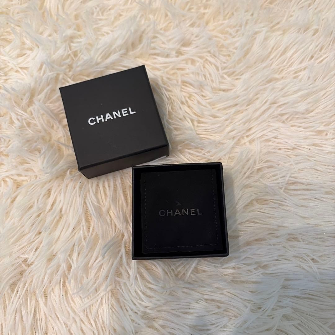 CHANEL Coco Mark Camellia Pierced Earrings White Silver Women Accessories W/Box