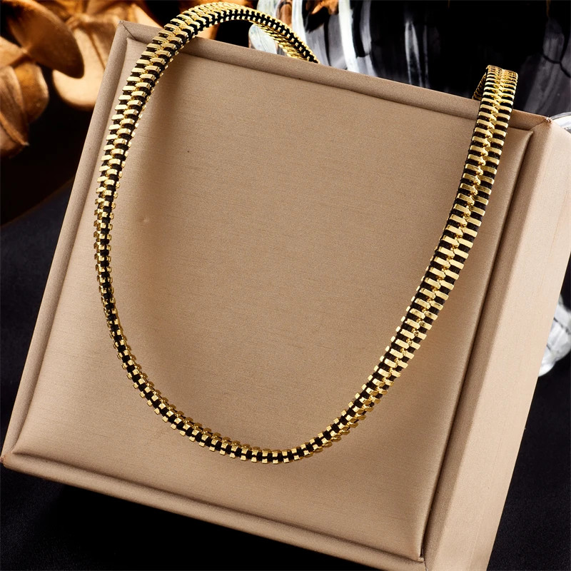 Ball Bead Chain Necklace 316L Stainless Steel Imitation Pearl Women Jewelry