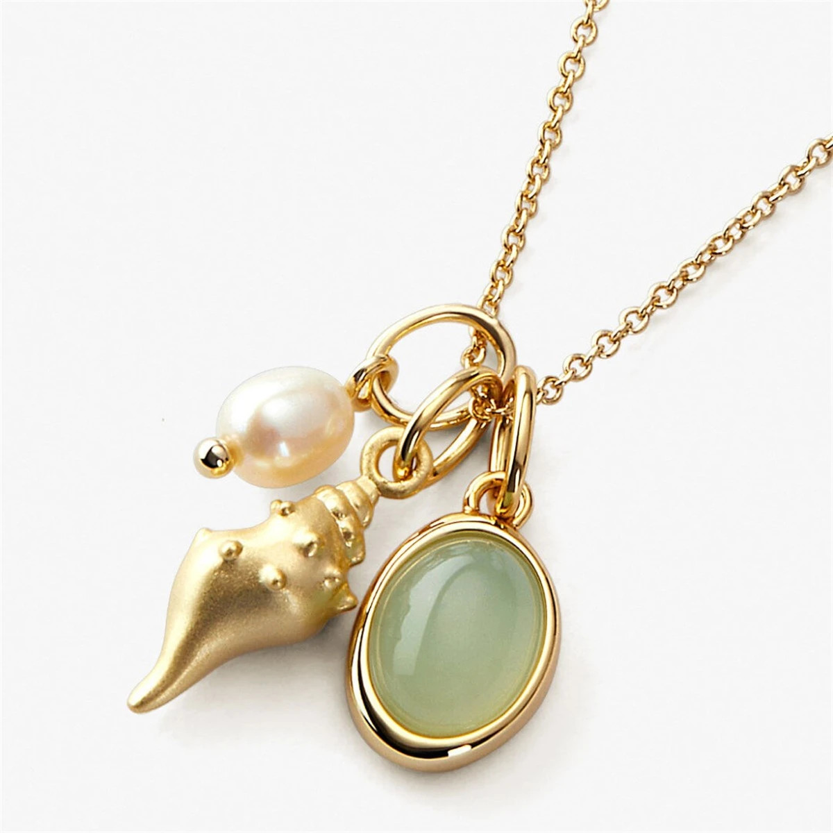 Dongling Jade Shell Conch Necklace Vintage Elegant Heavy Industry Instagram Fren