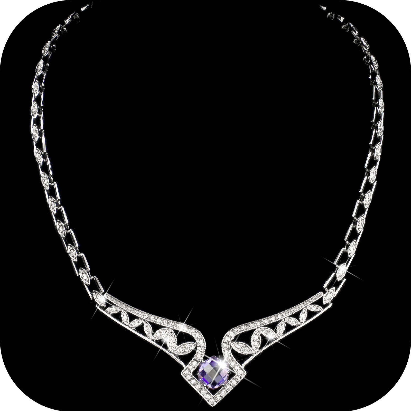 18K WHITE GOLD SIMULATED DIAMOND PENDANT WEDDING PARTY NECKLACE LUXURY AMAZING