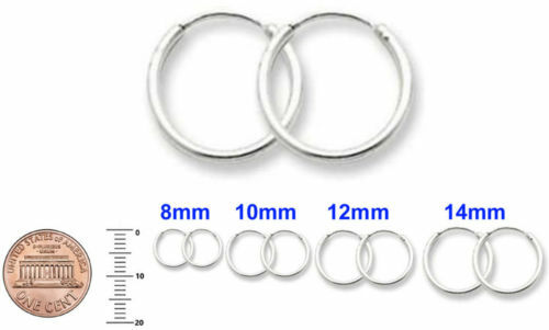 3 Pairs Set Super Small Mini Hoop Earrings Sterling Silver 925 USA Seller 14mm