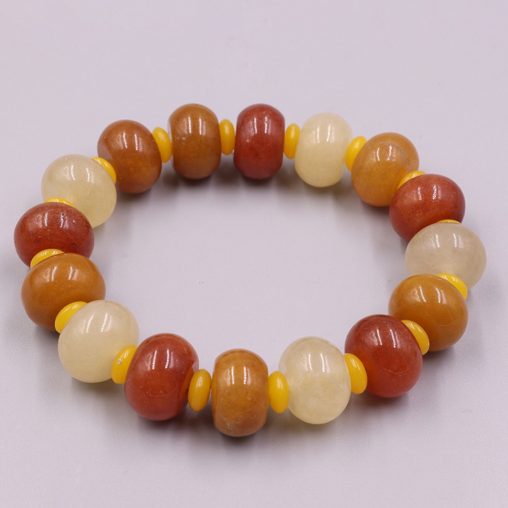 Natural Red Jinsi Jade Bracelet 13mm Abacus Bead Women Bracelet Fit 16.5cm