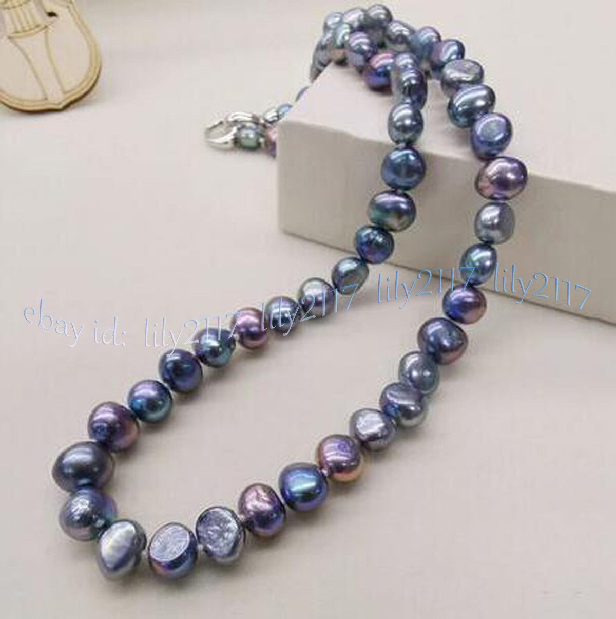 Natural 8-9mm Black White Pink Purple Freshwater Baroque Pearl Necklace 14-48″
