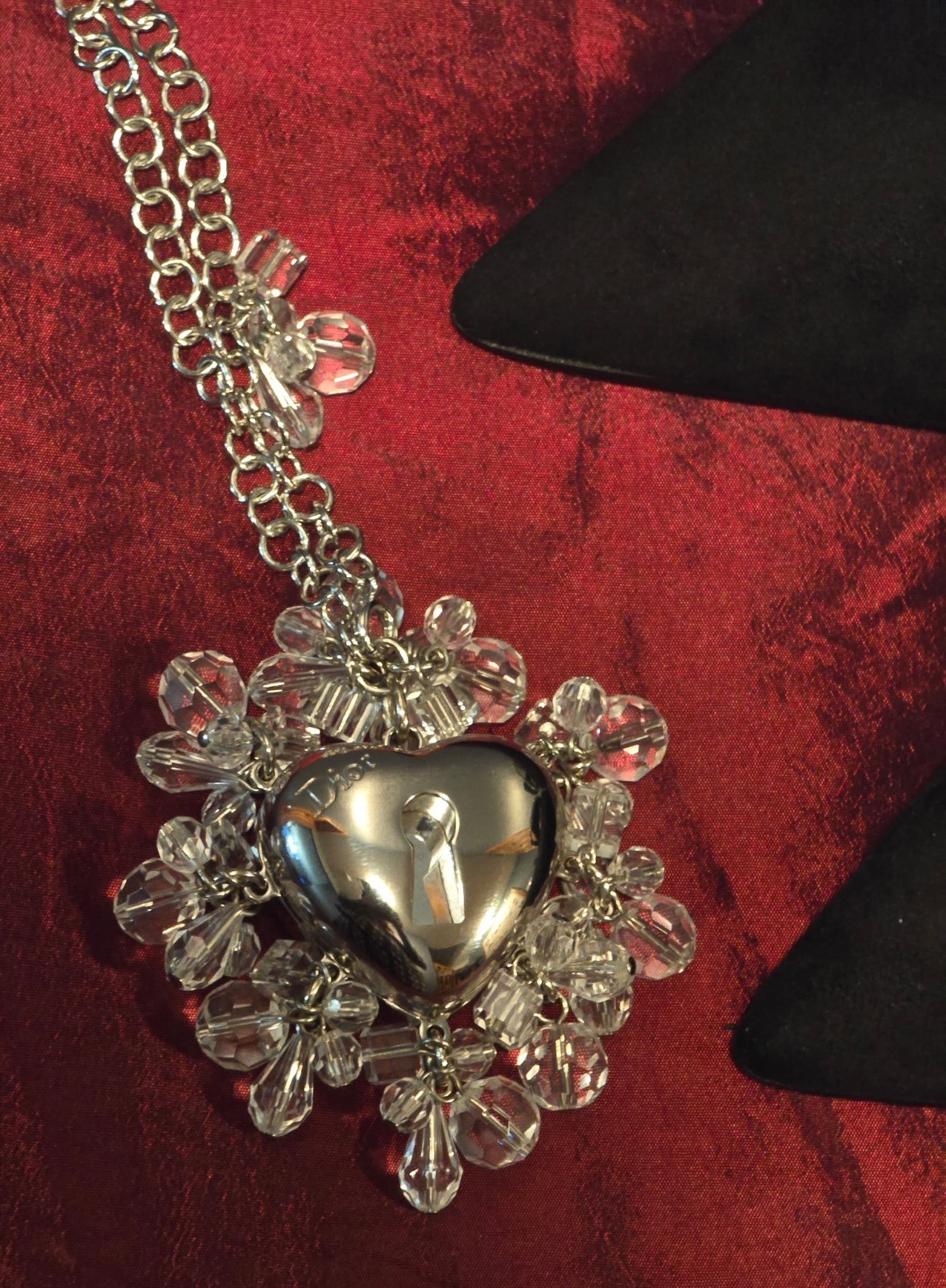 Christian Dior Pretty Charm Gloss & Lipstick Pink Enchant 002 Silver-tone Chain