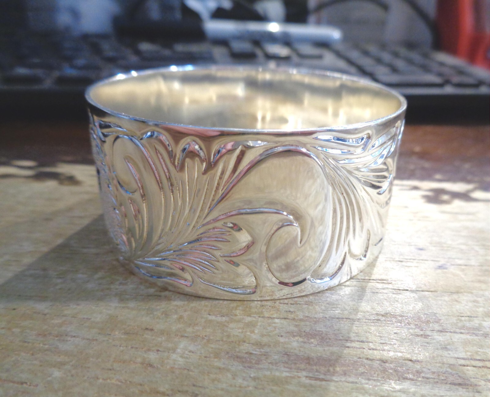 28MM 925 STER SILVER-FILLED COPPER HAWAIIAN KUUIPO SWEETHEART QUEEN EMMA BANGLE